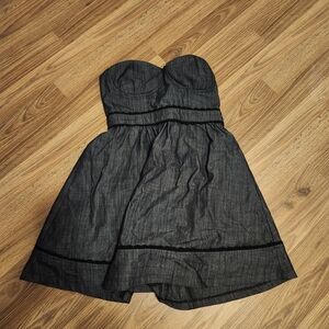 Small Charcoal Black Strapless Dress - Elegant/Classy/Chic